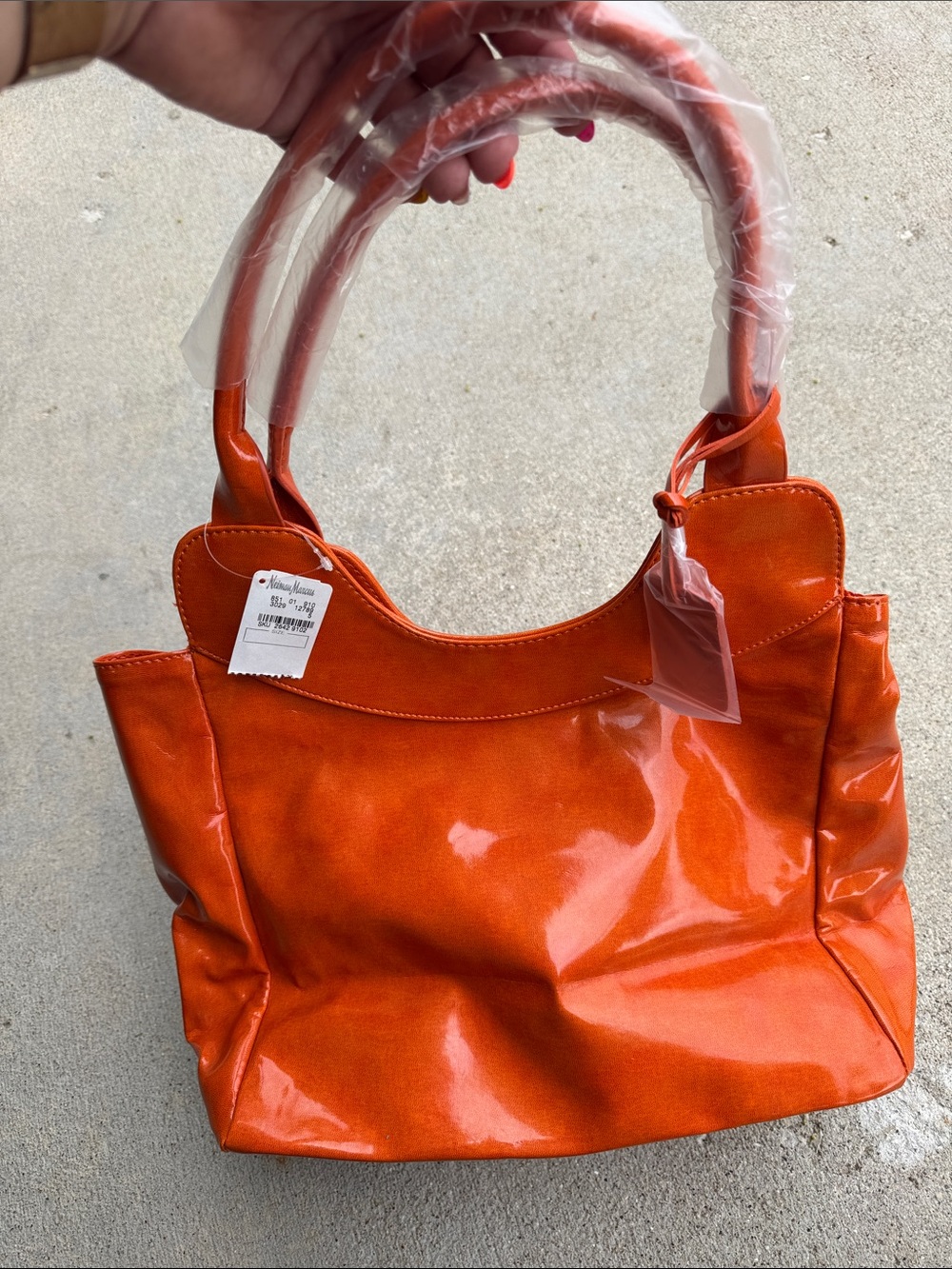 Stylish Orange Tote Handbag - by Neiman Marcus